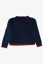Vintage Kids Navy Blue Frost Truck With Xmas Tree Ugly Christmas Pullover (1990s)