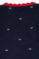 Vintage Kids Navy Blue Hartstrings Xmas Tree In Truck Ugly Christmas Pullover (1990s)