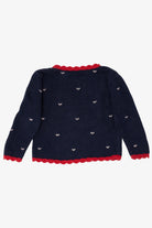 Vintage Kids Navy Blue Hartstrings Xmas Tree In Truck Ugly Christmas Pullover (1990s)