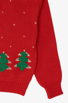 Vintage Kids Red Traditionalist Landscape Ugly Christmas Pullover (1990s)