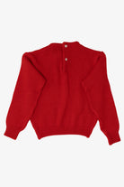 Vintage Kids Red Traditionalist Landscape Ugly Christmas Pullover (1990s)