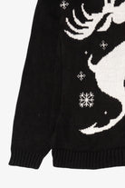 Black Alessandra Saroshe Reindeer "Seasons Greating" Ugly Christmas Pullover (2010s)