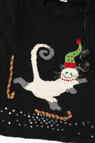 Vintage Black Susan Bristol Cats Ugly Christmas Pullover (2000s)