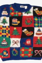 Vintage Navy Blue Erika Ugly Christmas Pullover (1990s)