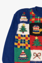 Vintage Navy Blue Erika Ugly Christmas Pullover (1990s)