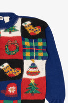 Vintage Navy Blue Erika Ugly Christmas Pullover (1990s)