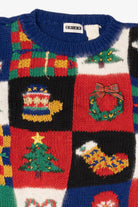 Vintage Navy Blue Erika Ugly Christmas Pullover (1990s)