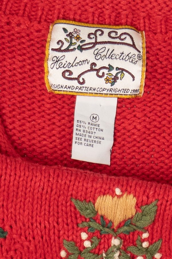 Vintage Red Heirloom Collectibles Tree Ugly Christmas Pullover (1990s)