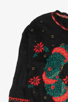 Vintage Black Nutcracker Wreaths Ugly Christmas Pullover (1980s)