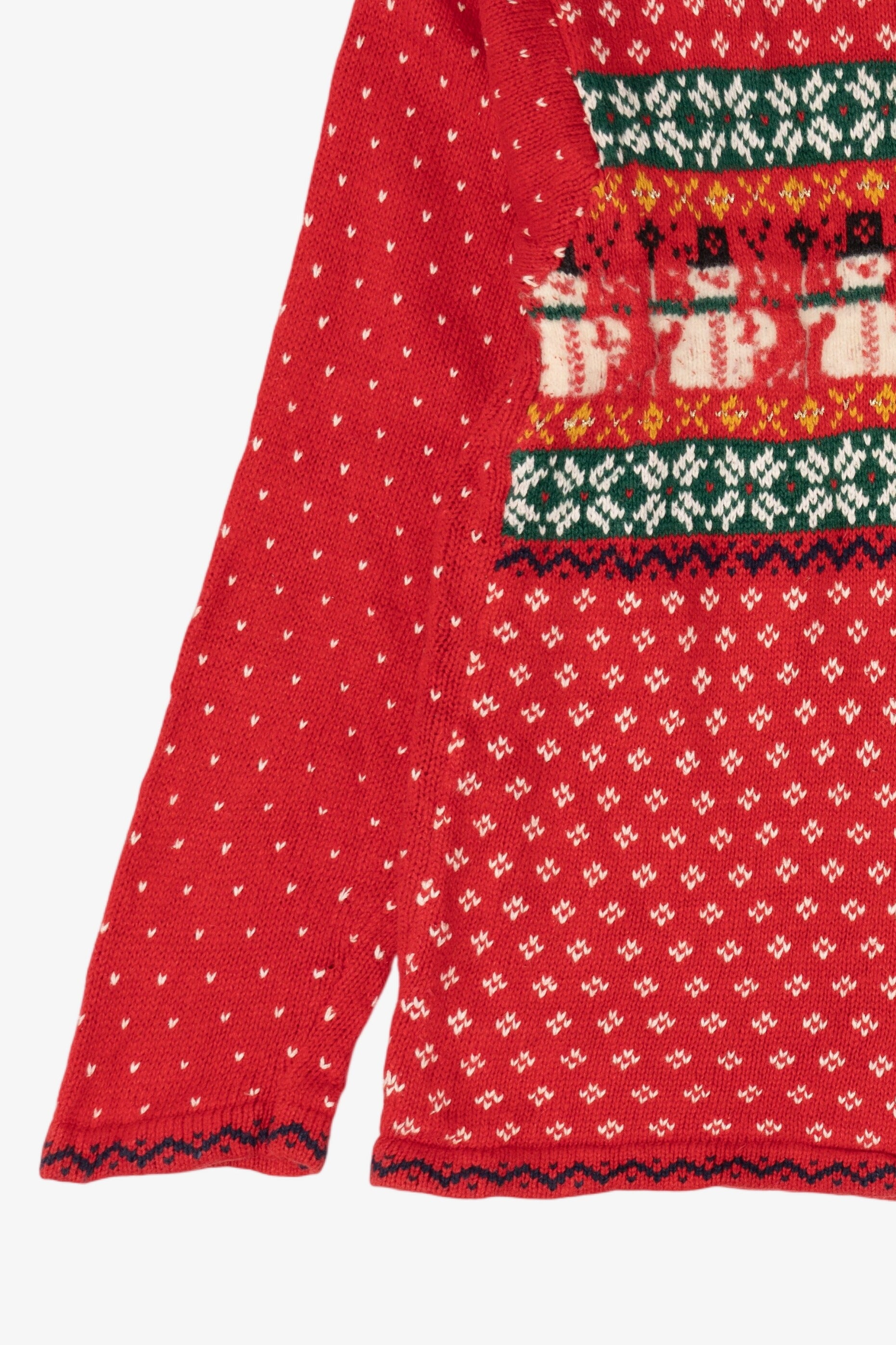 Vintage Red Erika Snowmen Ugly Christmas Pullover (1990s)