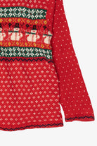 Vintage Red Erika Snowmen Ugly Christmas Pullover (1990s)