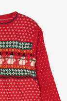 Vintage Red Erika Snowmen Ugly Christmas Pullover (1990s)