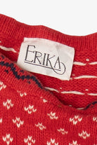 Vintage Red Erika Snowmen Ugly Christmas Pullover (1990s)