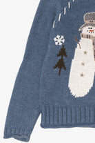 Vintage Blue Christopher & Banks Snowmen Ugly Christmas Pullover (2000s)