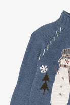 Vintage Blue Christopher & Banks Snowmen Ugly Christmas Pullover (2000s)