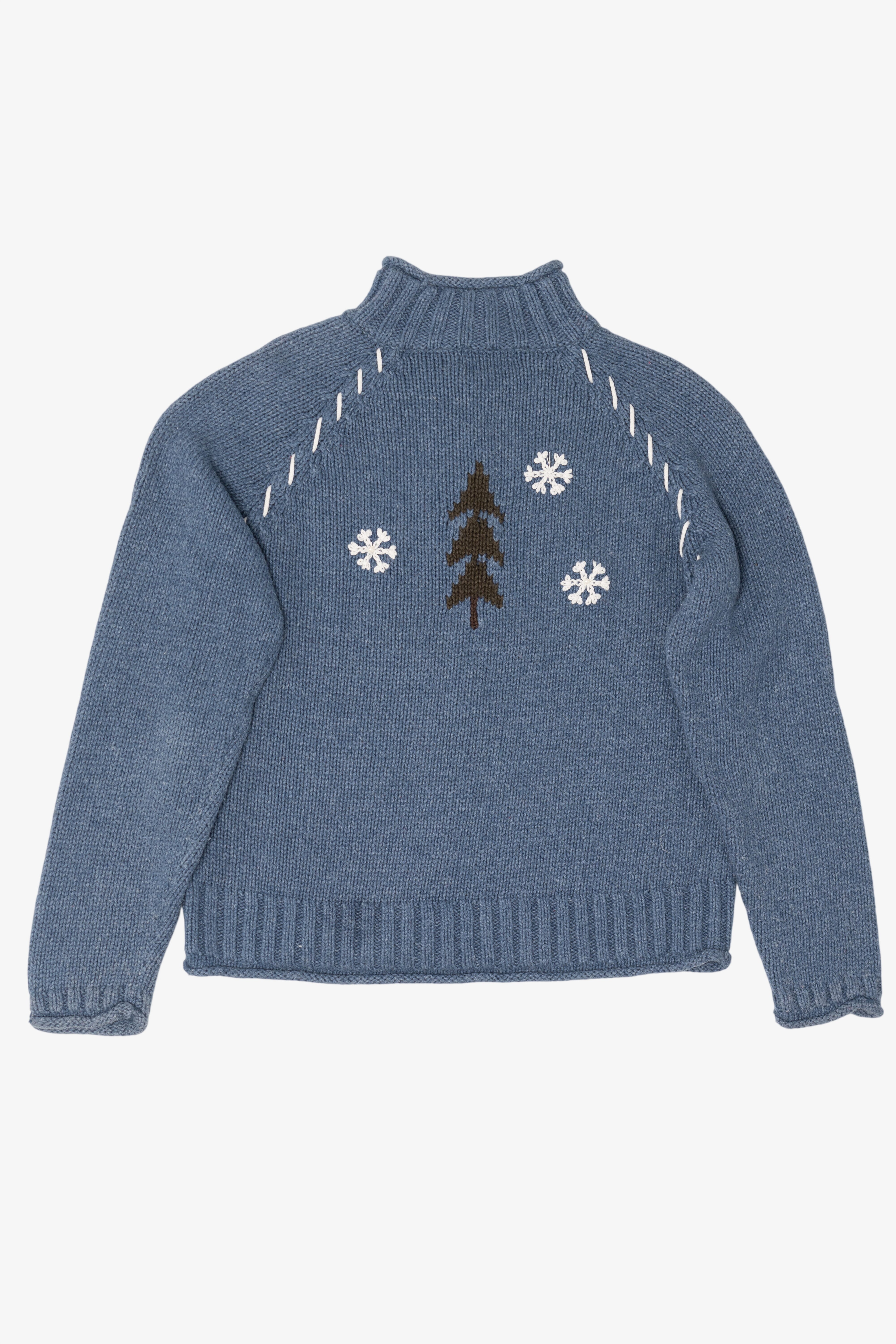 Vintage Blue Christopher & Banks Snowmen Ugly Christmas Pullover (2000s)