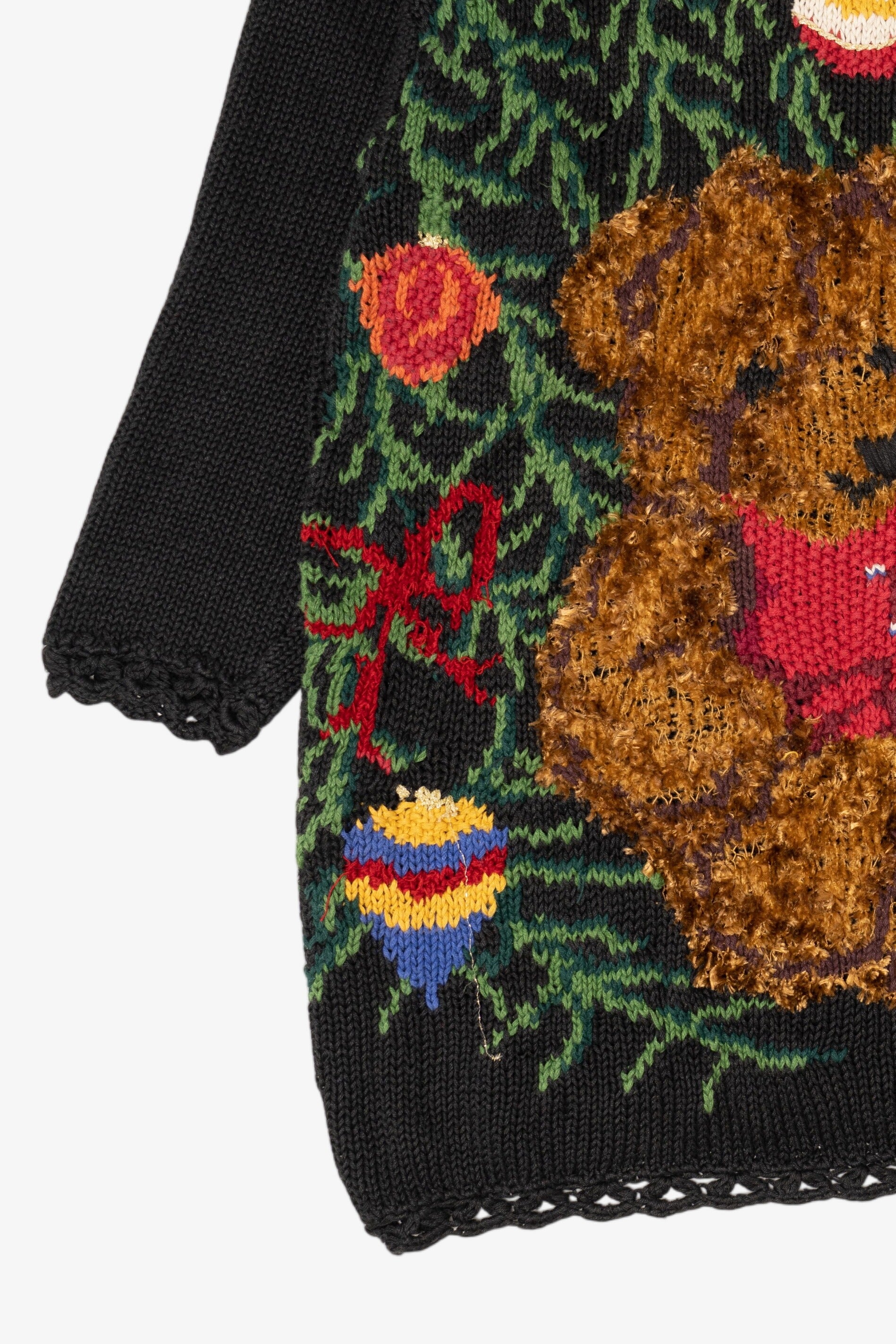 Vintage Black Jacque & Koko Teddy Bear Presents Ugly Christmas Pullover (1990s)