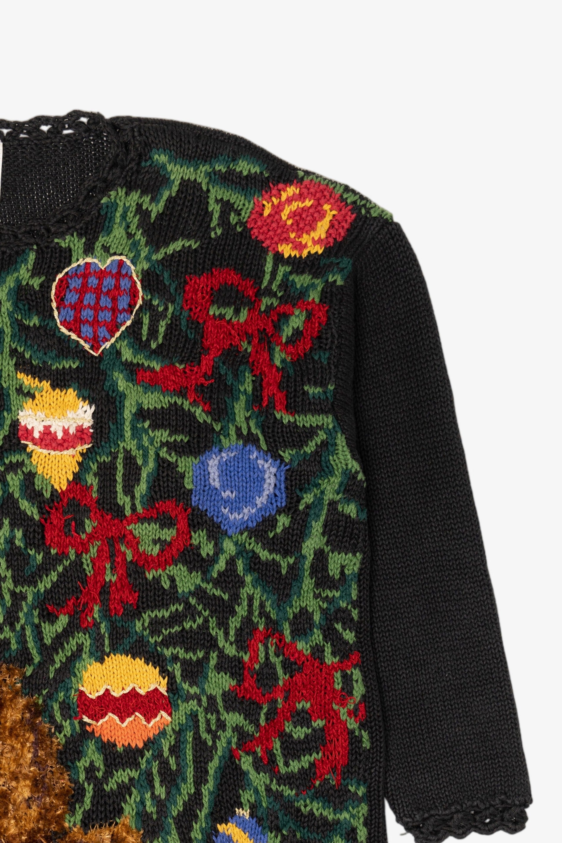 Vintage Black Jacque & Koko Teddy Bear Presents Ugly Christmas Pullover (1990s)