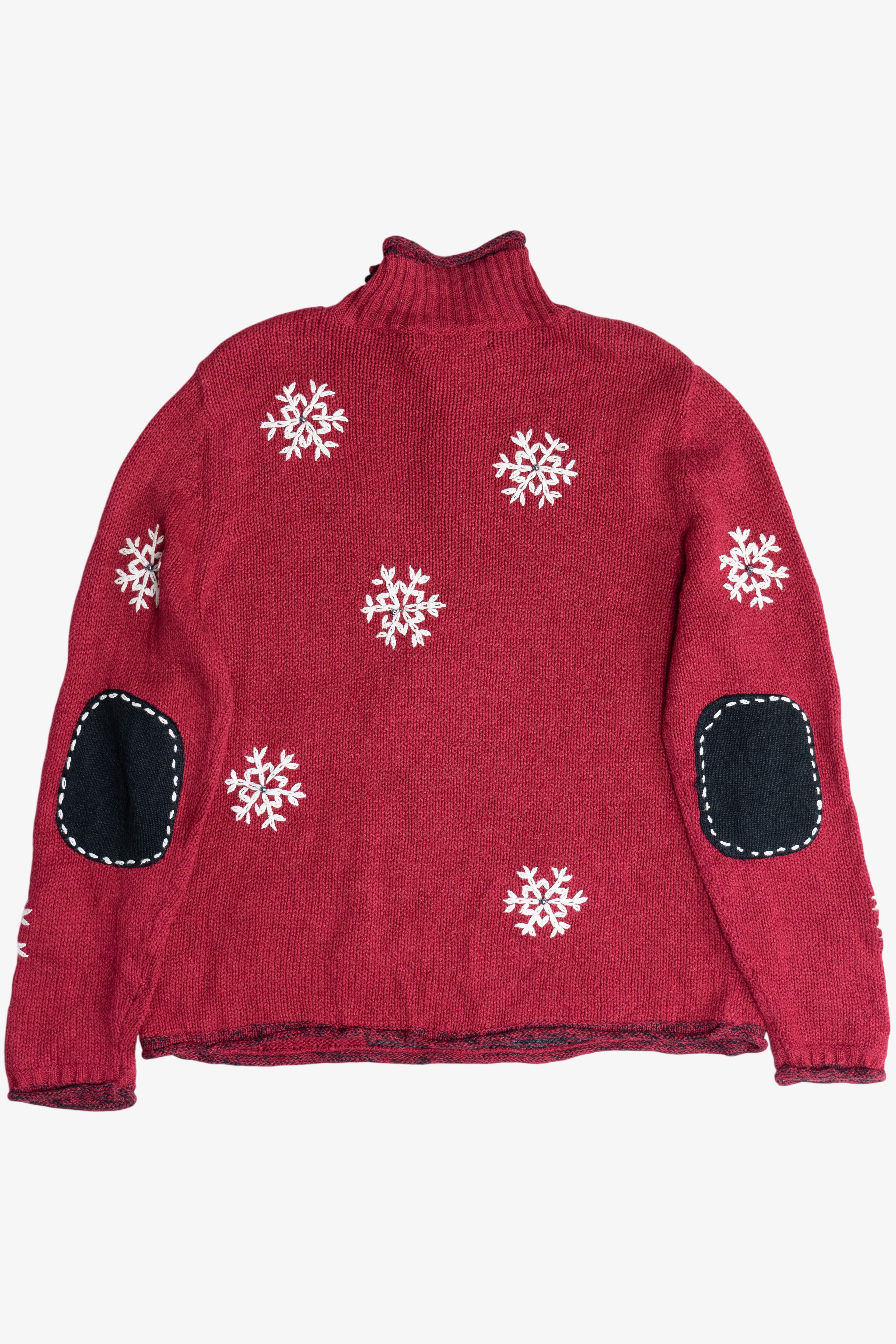 Vintage Snowman Quarter Zip Ugly Christmas Sweater (1990s)