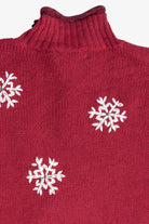 Vintage Snowman Quarter Zip Ugly Christmas Sweater (1990s)