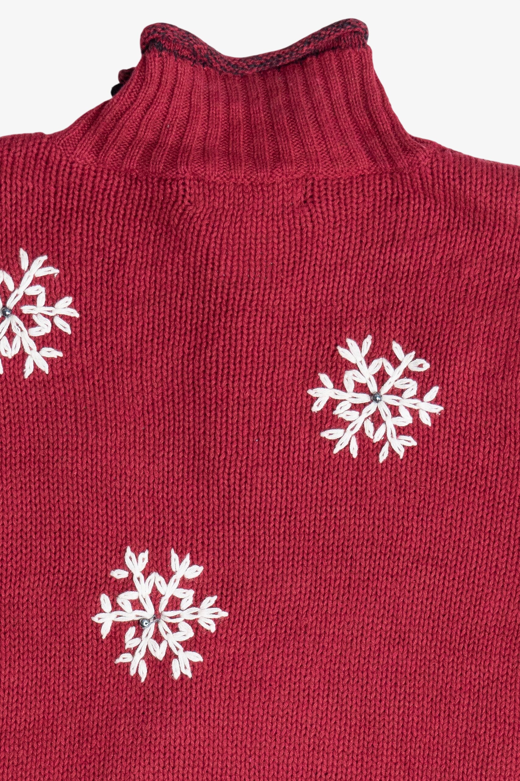 Vintage Snowman Quarter Zip Ugly Christmas Sweater (1990s)