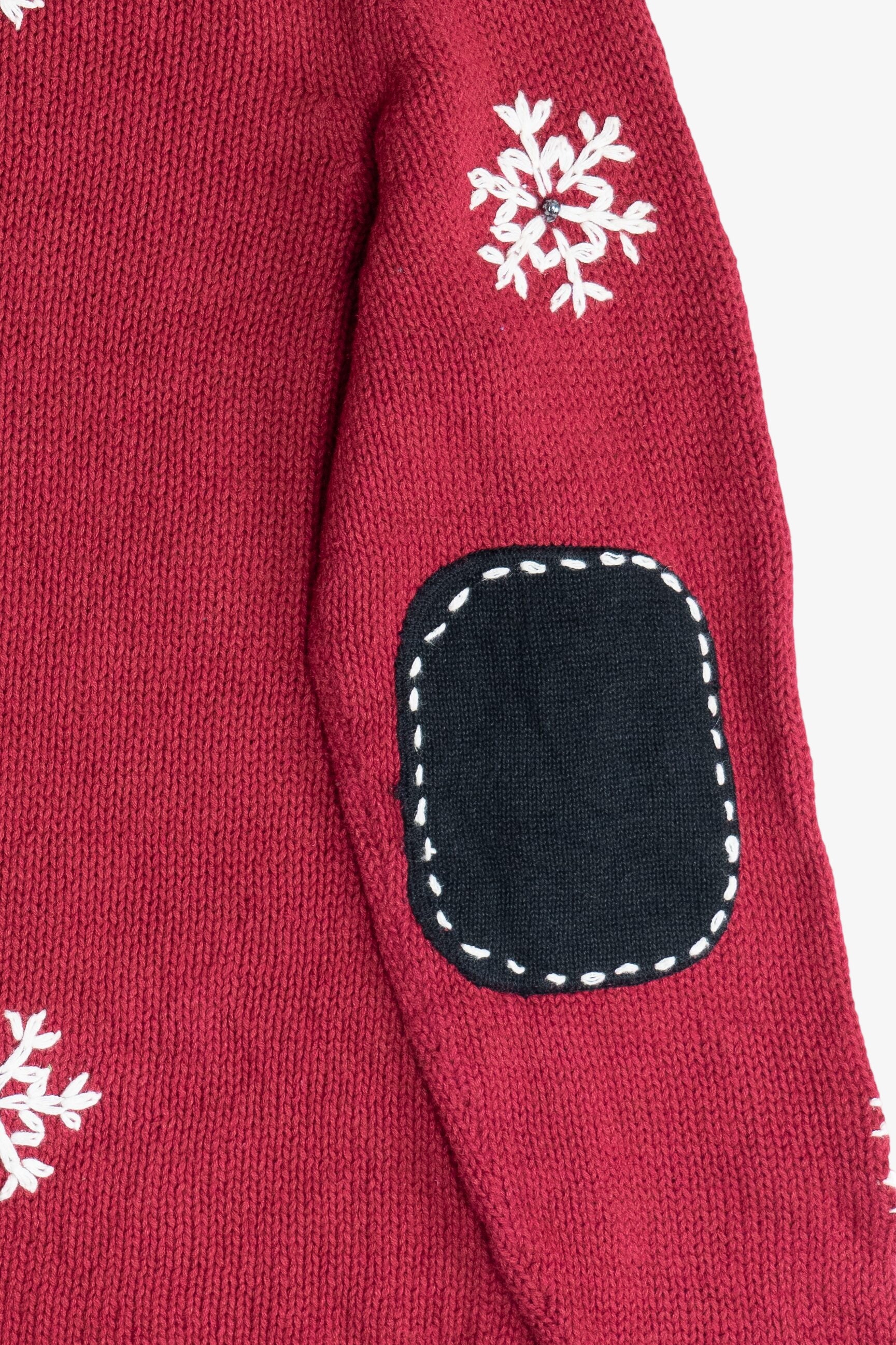 Vintage Snowman Quarter Zip Ugly Christmas Sweater (1990s)
