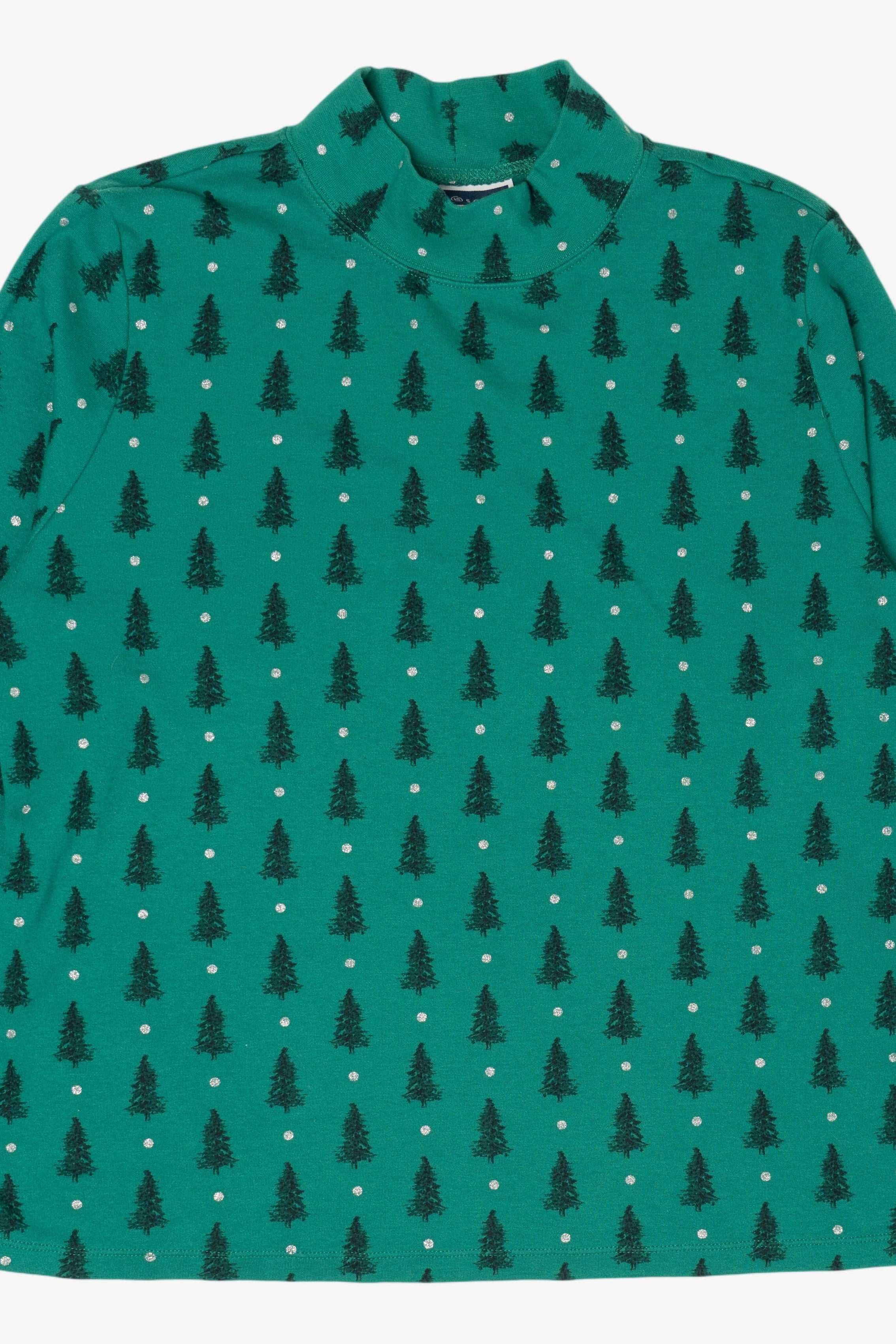 Vintage Teal Karen Scott Trees Ugly Christmas Sweatshirt (2000s)