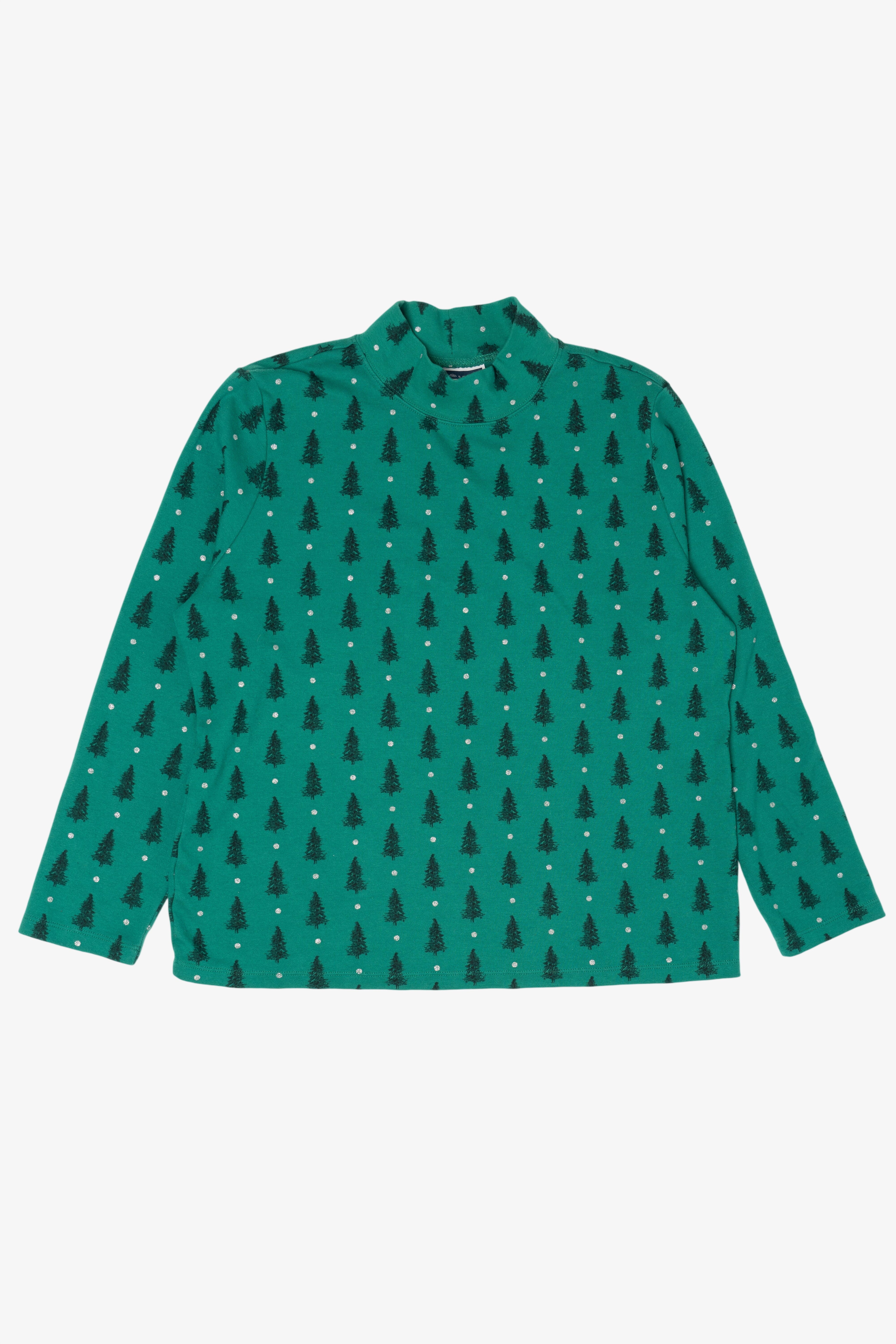 Vintage Teal Karen Scott Trees Ugly Christmas Sweatshirt (2000s)