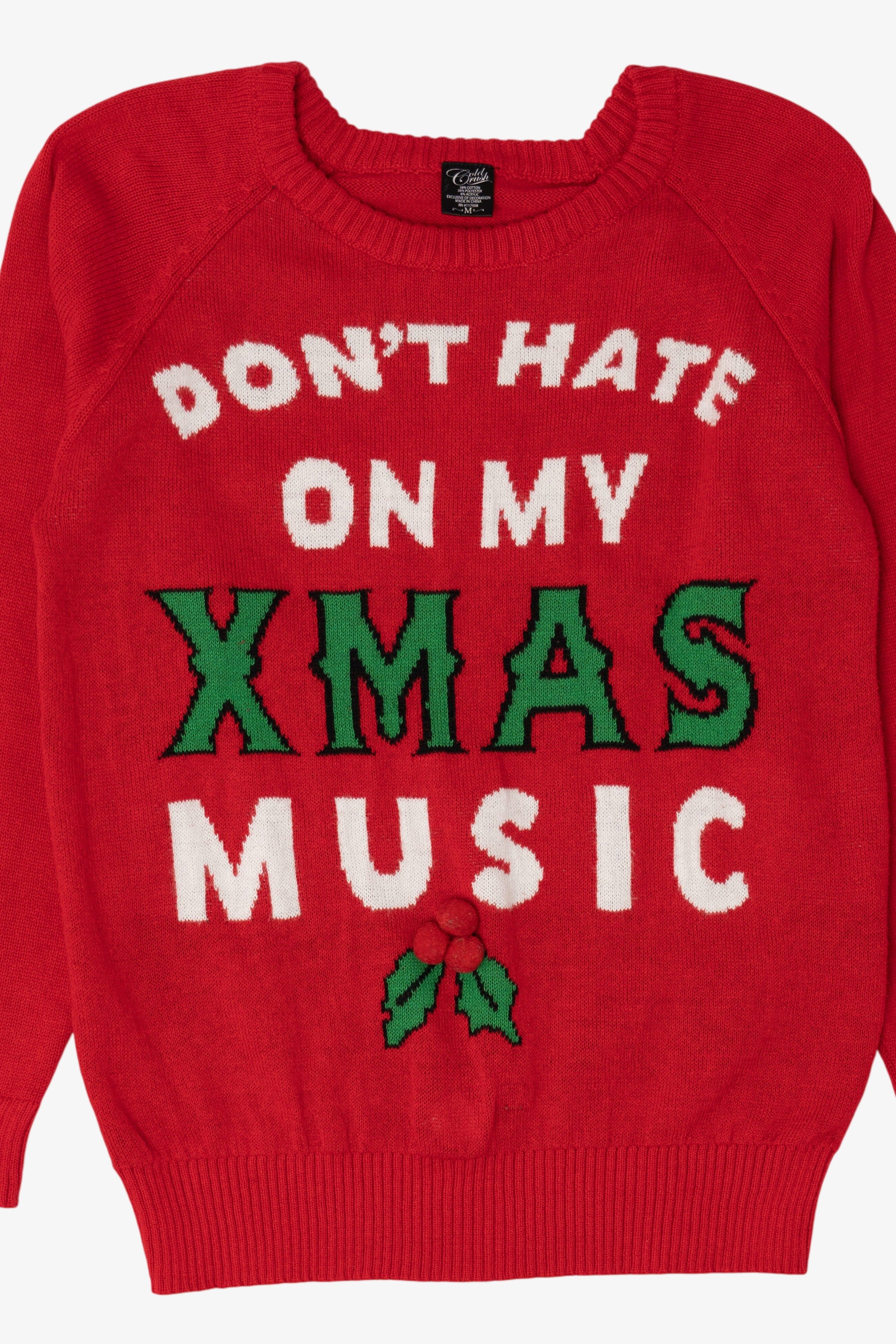 "Don't Hate On My Xmas Music" Ugly Christmas Pullover (2010s)