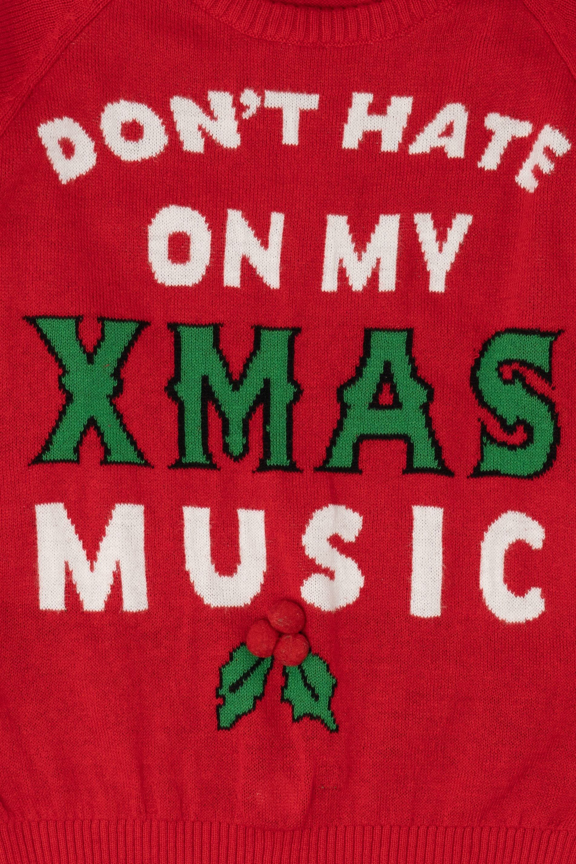 "Don't Hate On My Xmas Music" Ugly Christmas Pullover (2010s)