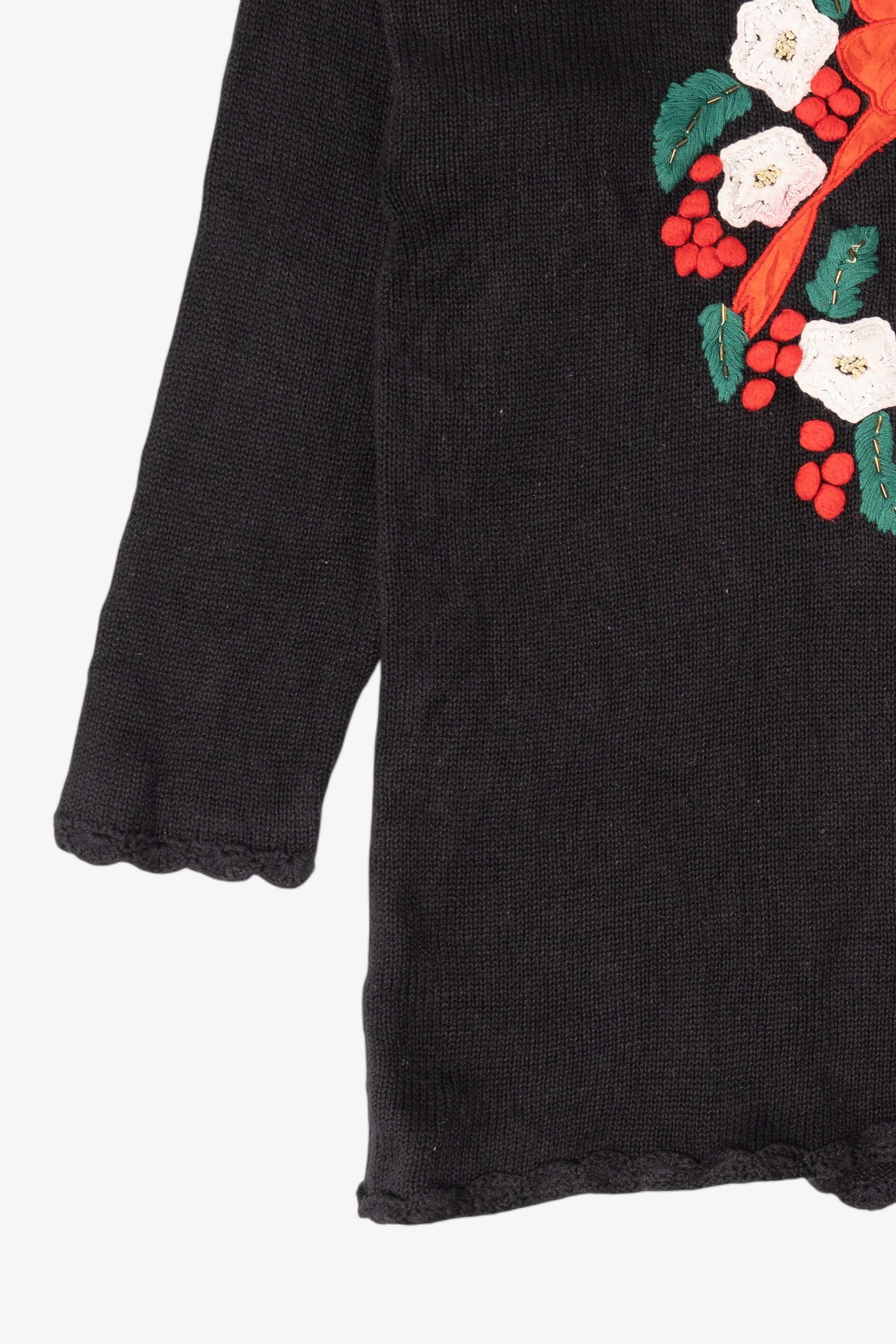 Vintage Black Gladys Bagley Wreath Ugly Christmas Pullover (1990s)
