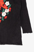 Vintage Black Gladys Bagley Wreath Ugly Christmas Pullover (1990s)
