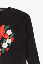 Vintage Black Gladys Bagley Wreath Ugly Christmas Pullover (1990s)