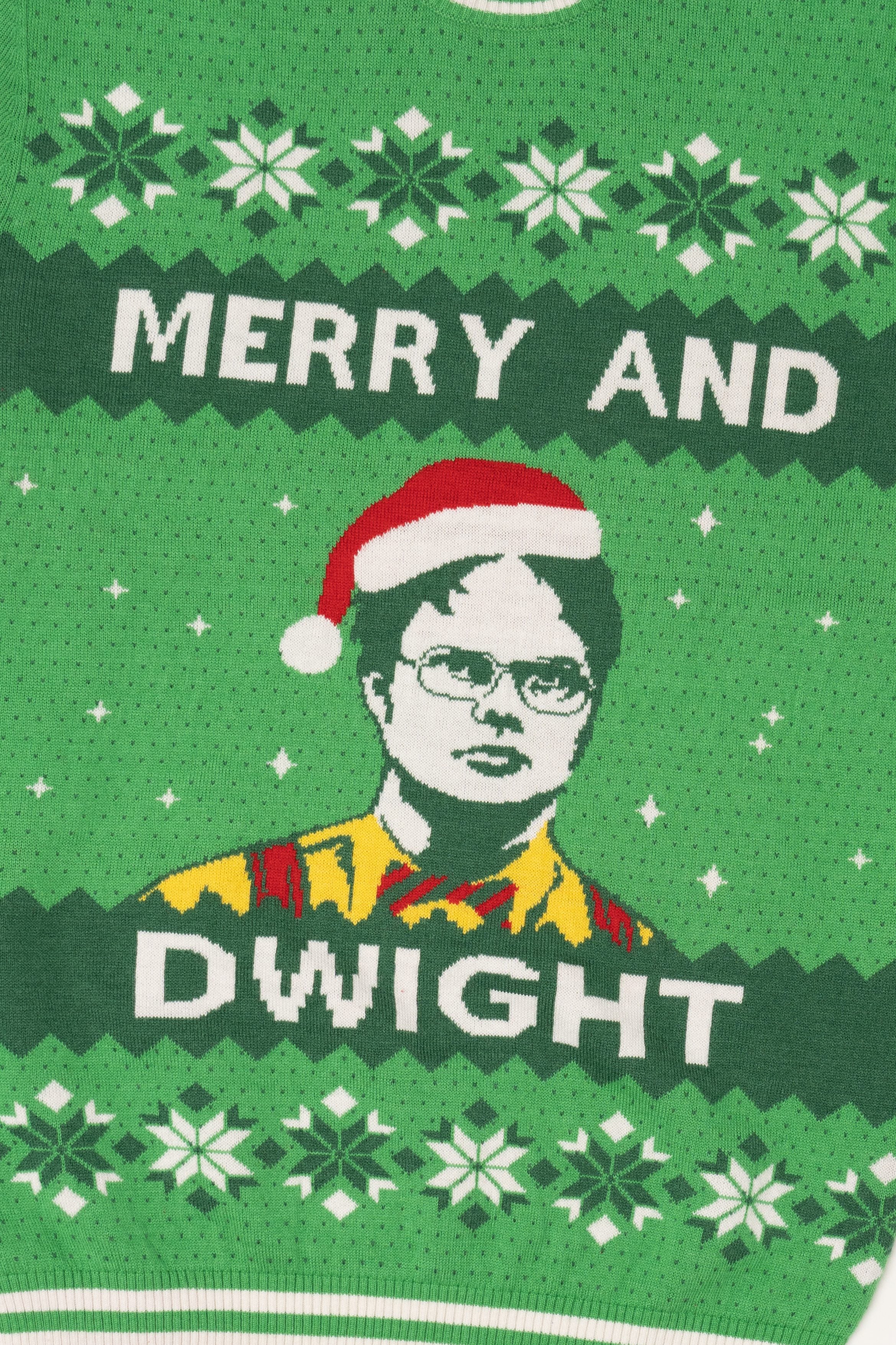 Green "Merry And Dwight" The Office Ugly Christmas Pullover (2010s)