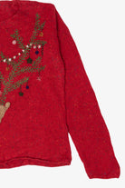 Vintage Red Northern Isles Reindeer Ugly Christmas Pullover (2000s)