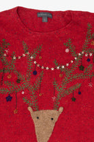 Vintage Red Northern Isles Reindeer Ugly Christmas Pullover (2000s)