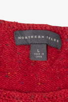 Vintage Red Northern Isles Reindeer Ugly Christmas Pullover (2000s)