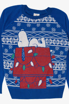 Blue Peanuts Snoopy Dog House Ugly Christmas Pullover (2010s)