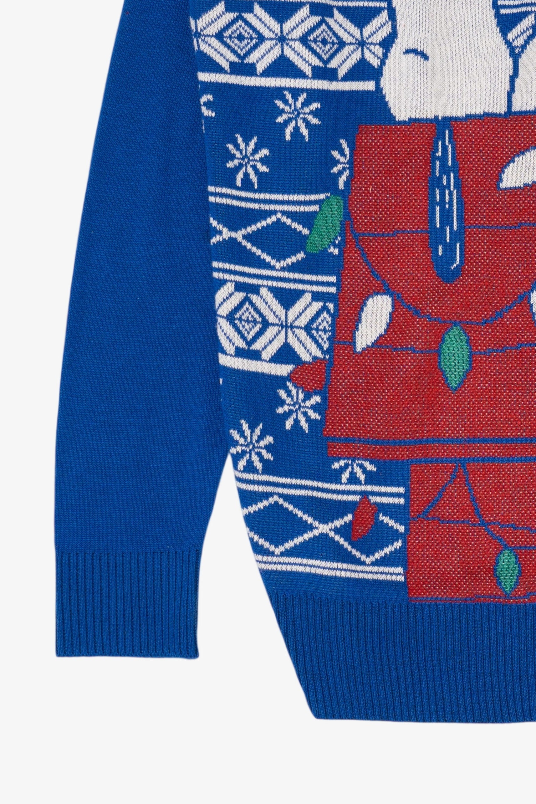 Blue Peanuts Snoopy Dog House Ugly Christmas Pullover (2010s)