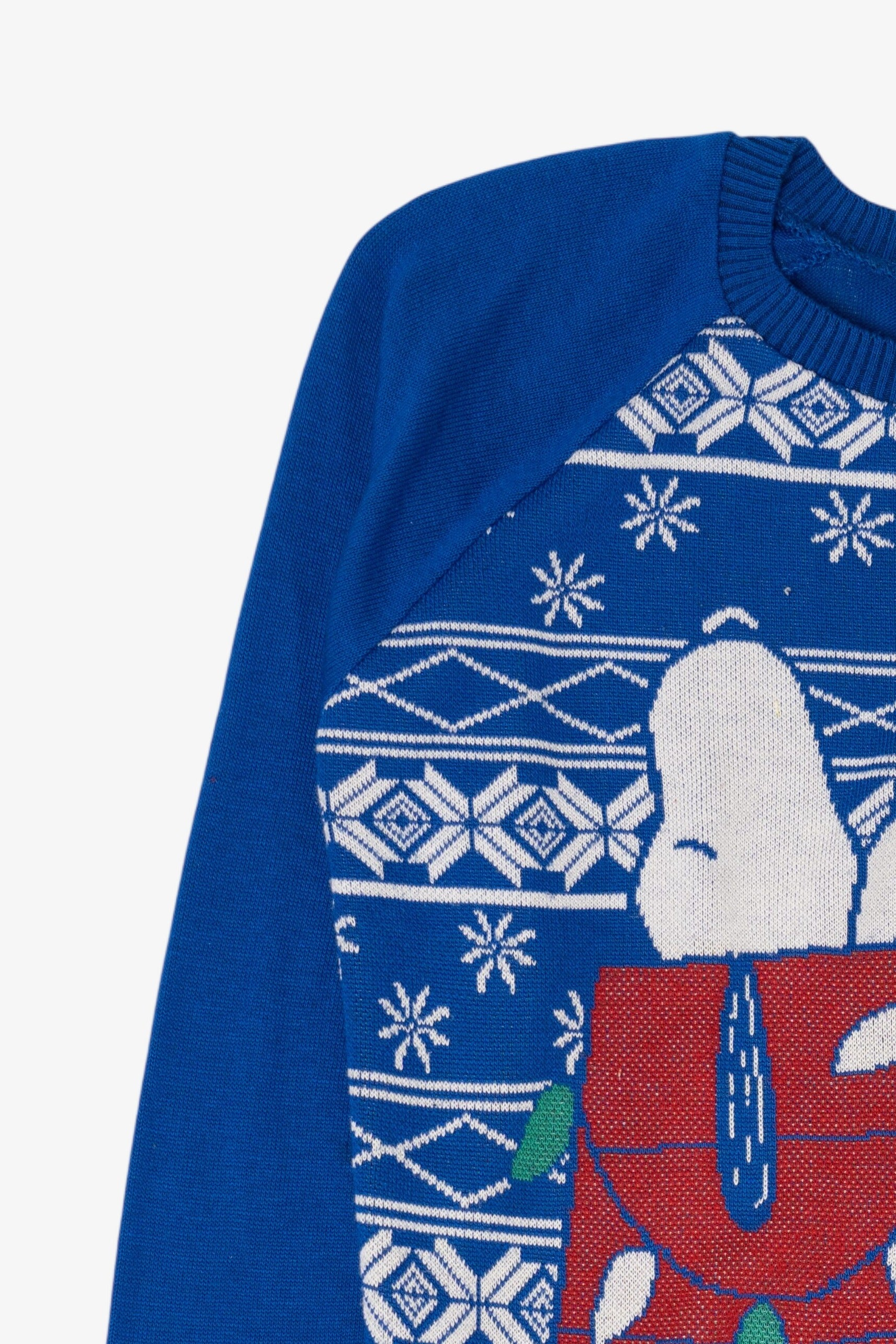 Blue Peanuts Snoopy Dog House Ugly Christmas Pullover (2010s)