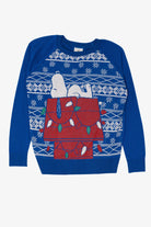 Blue Peanuts Snoopy Dog House Ugly Christmas Pullover (2010s)