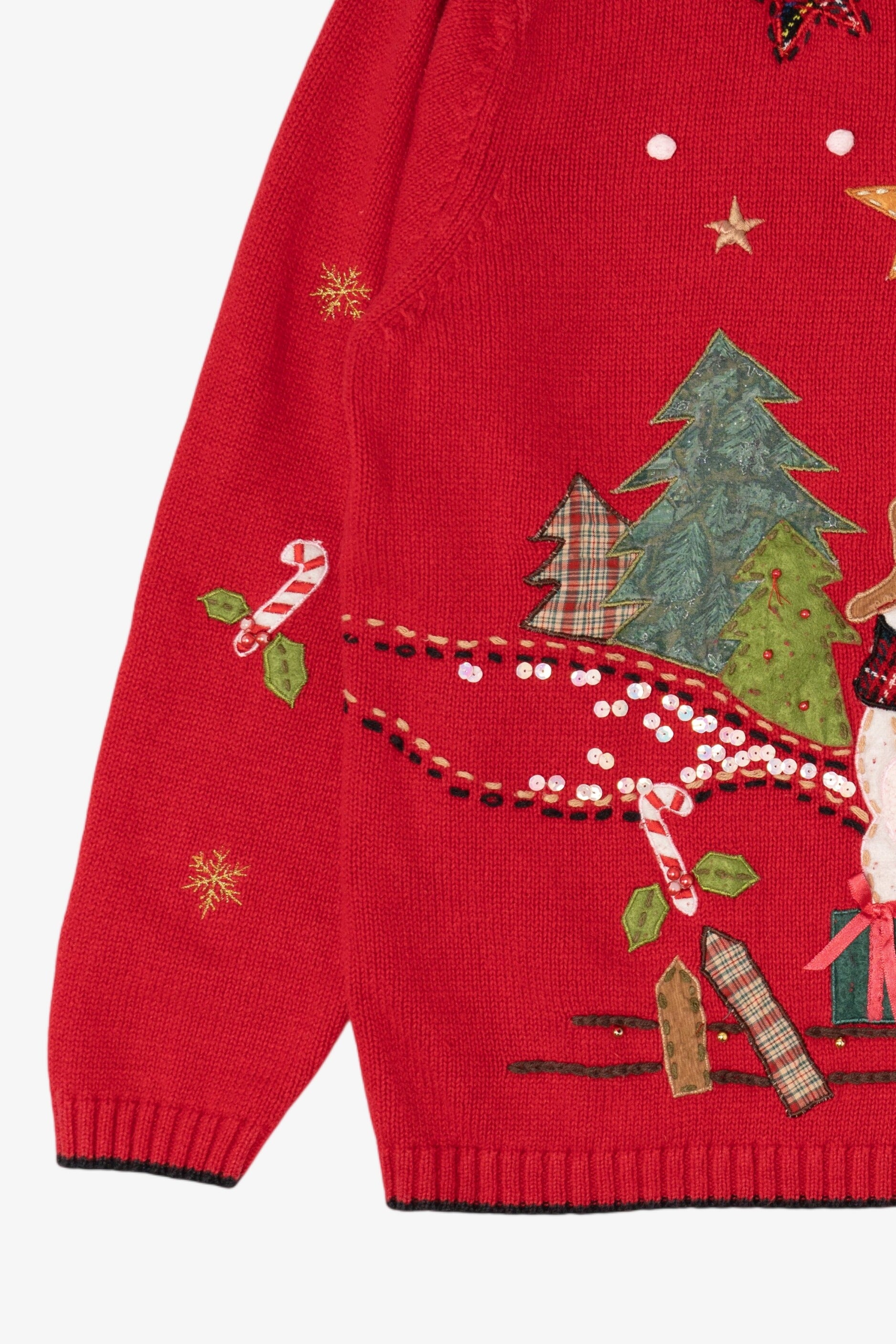 Vintage Red Kikit Snowmen Ugly Christmas Pullover (1990s)