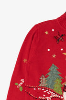 Vintage Red Kikit Snowmen Ugly Christmas Pullover (1990s)