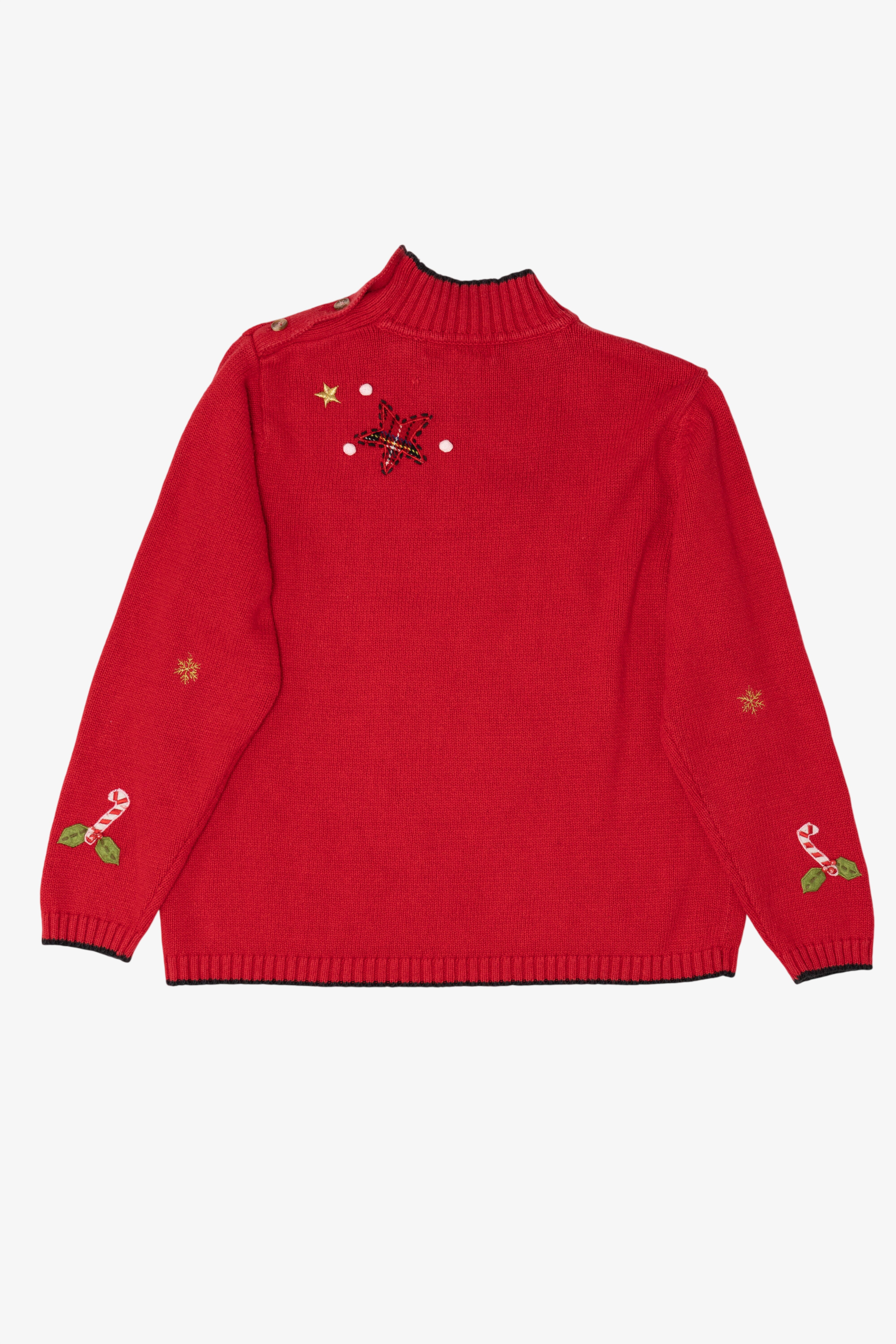 Vintage Red Kikit Snowmen Ugly Christmas Pullover (1990s)