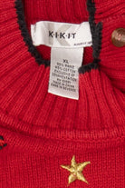 Vintage Red Kikit Snowmen Ugly Christmas Pullover (1990s)
