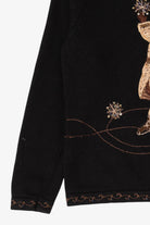 Vintage Black Talbots Santa Ugly Christmas Pullover (1990s)