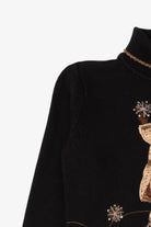 Vintage Black Talbots Santa Ugly Christmas Pullover (1990s)