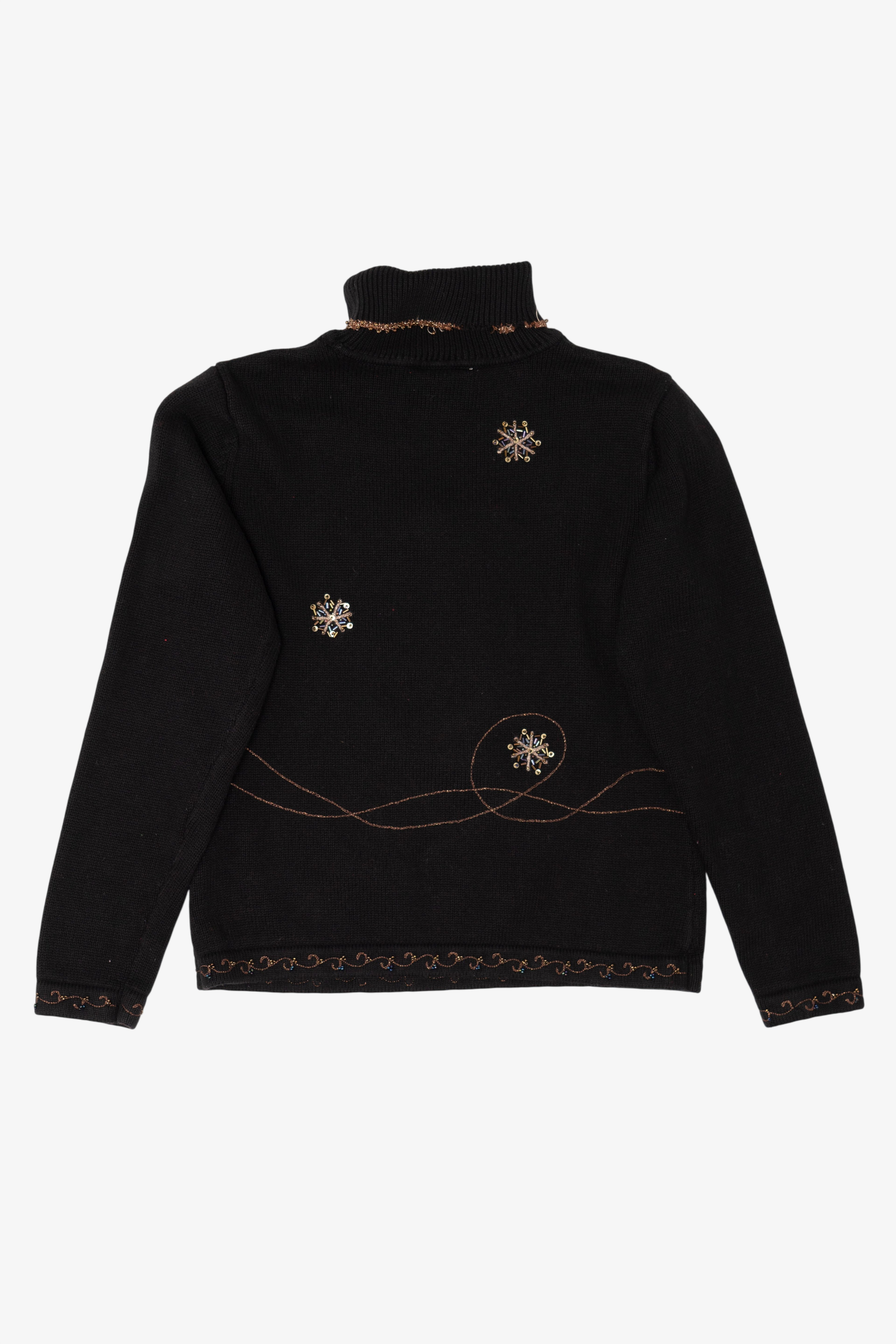 Vintage Black Talbots Santa Ugly Christmas Pullover (1990s)