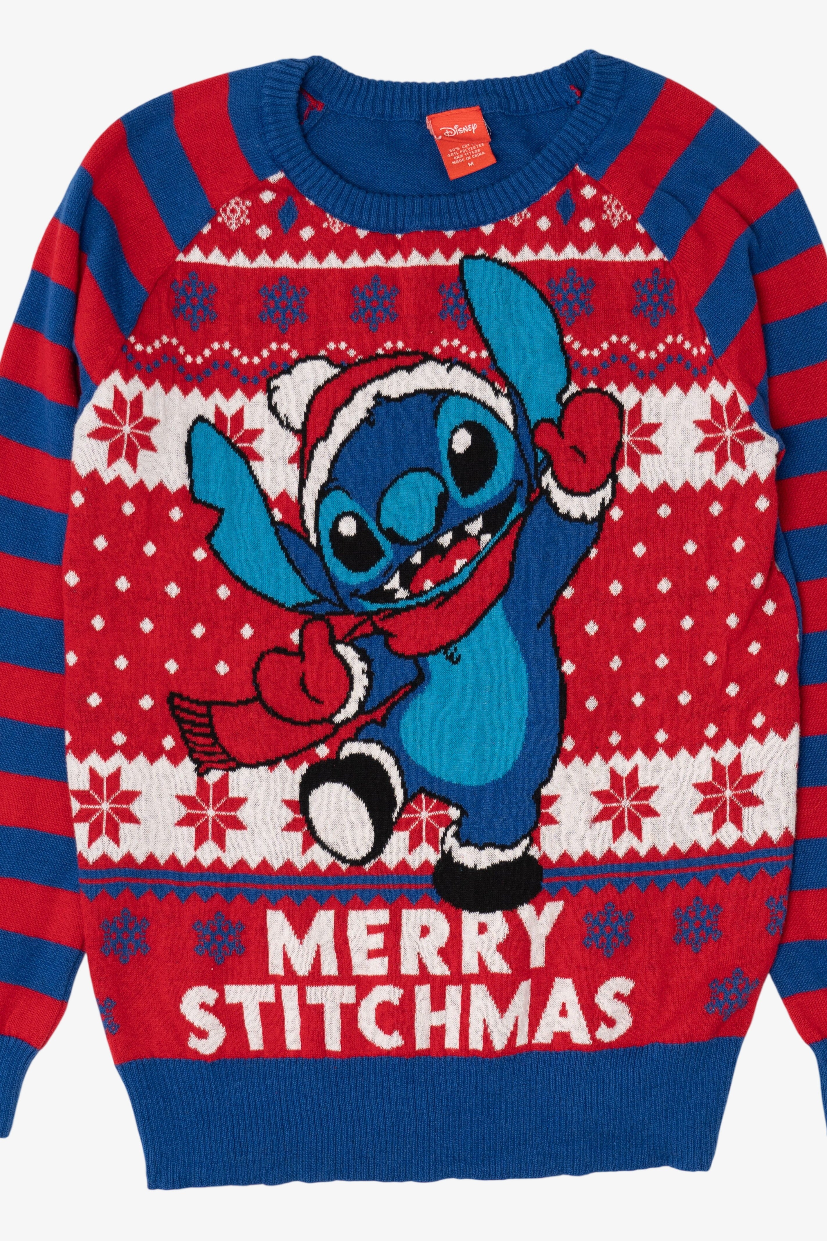 Blue Disney "Merry Stitchmas" Lilo And Stitch Ugly Christmas Pullover (2010s)