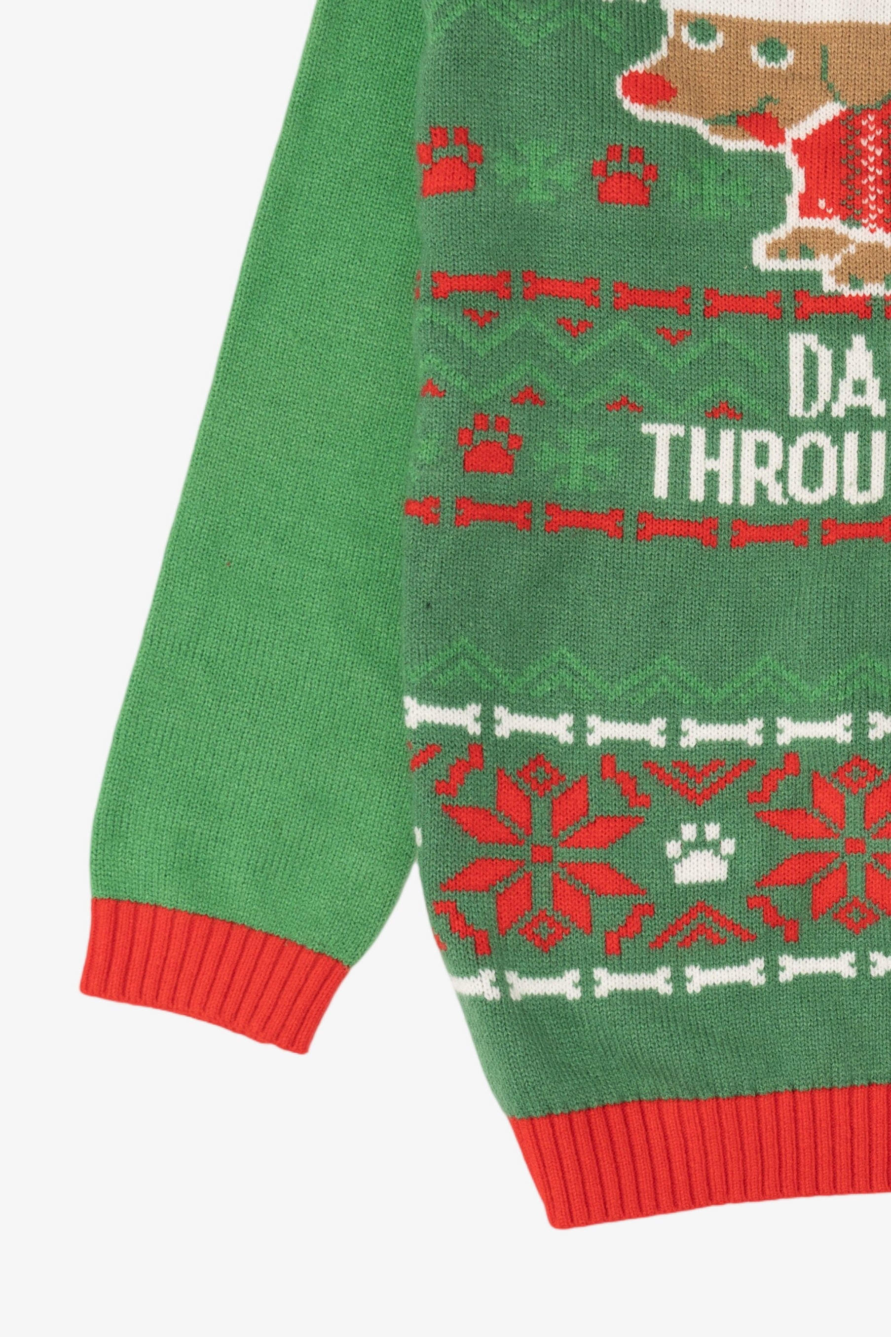 Green Norther Pole "Dachshund Through The Snow" Ugly Christmas Pullover (2010s)